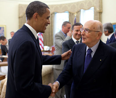President Obama and Italy's President Giorgio Napolitano