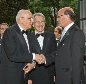Joseph Di Trapani with Italy's President Giorgiuo Napoolitano and Italian Ambassador Giulio Terzi